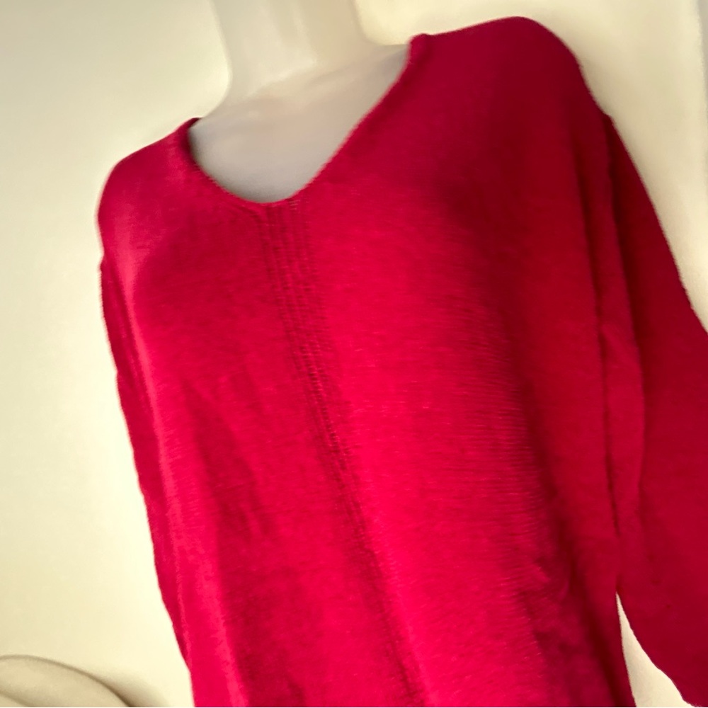 Philosophy Red Raspberry Knit V-Neck Sweater Large - Picture 3 of 14